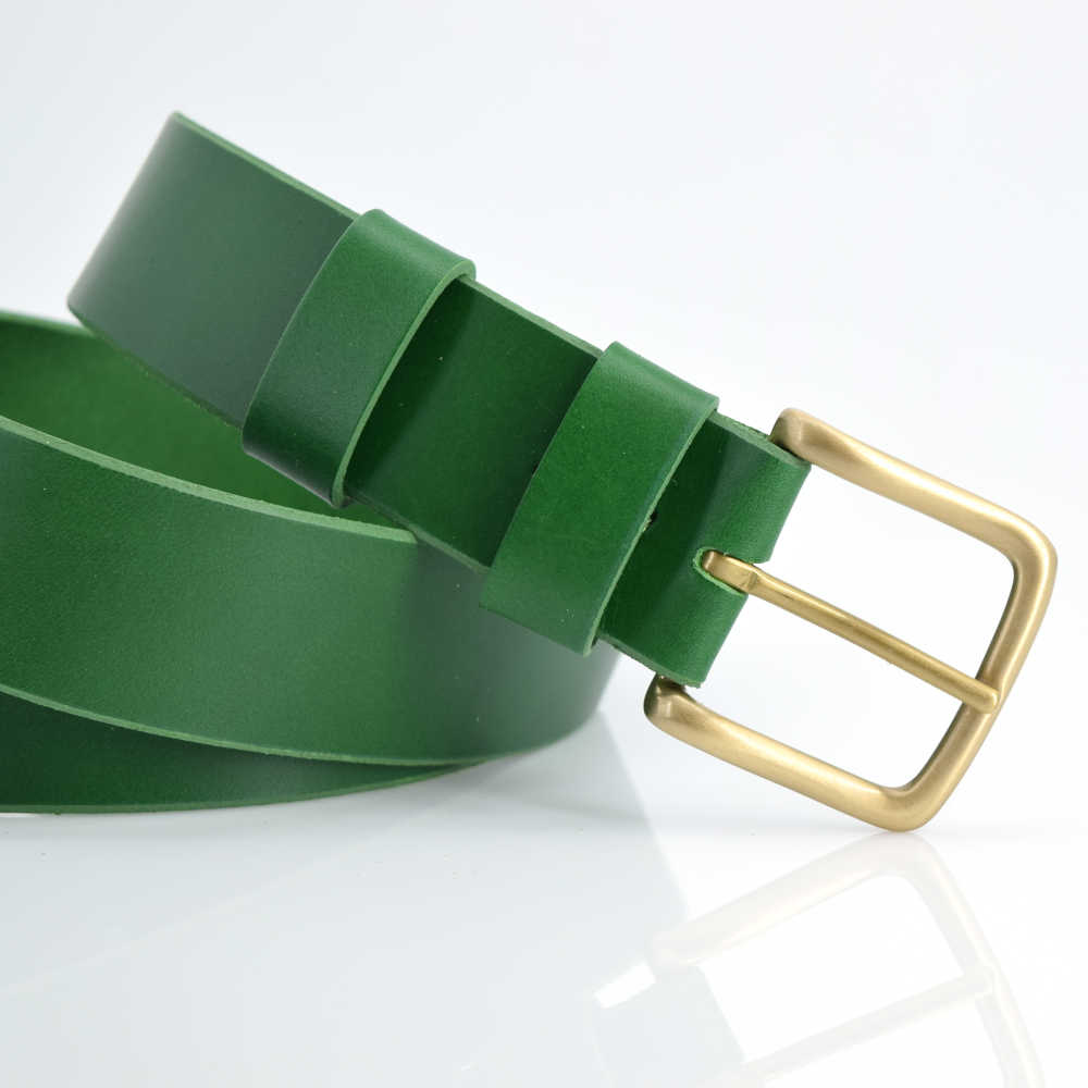 Ceinture large en cuir vert sapin « Achille »