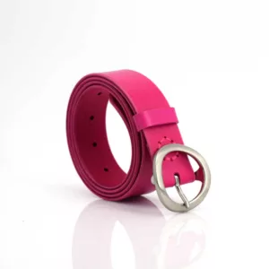 Ceinture rose en cuir "Rania" - larg. 3,5 cm
