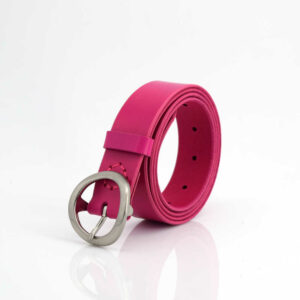 Ceinture rose en cuir "Rania" - larg. 3,5 cm