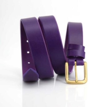 Ceinture fine pour femme en cuir violet "Nelly" - larg. 3 cm