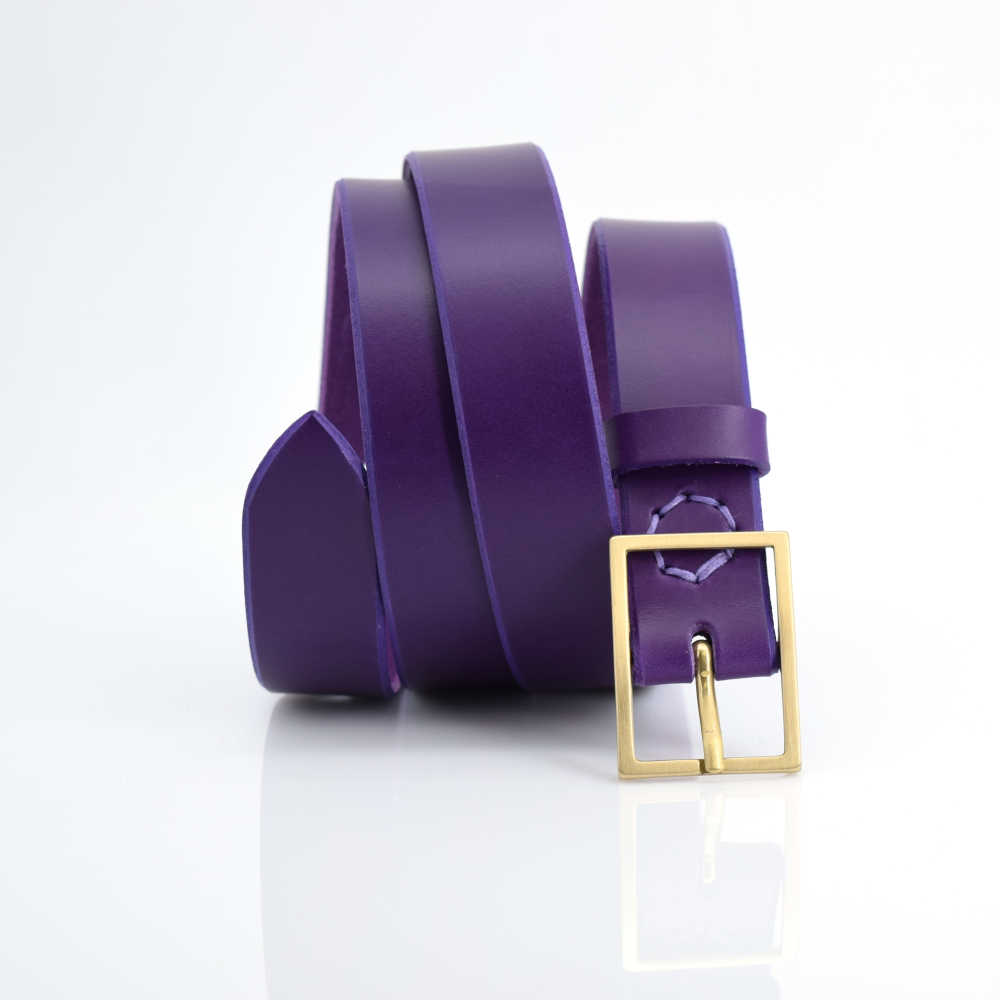 Ceinture violette en cuir « Annette » – larg. 3 cm