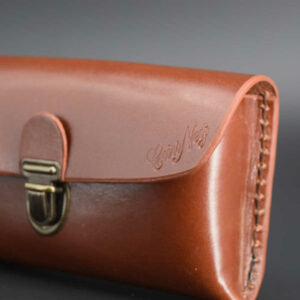 Pochette en cuir à mettre à la ceinture, marron fauve pour smartphone ou autres