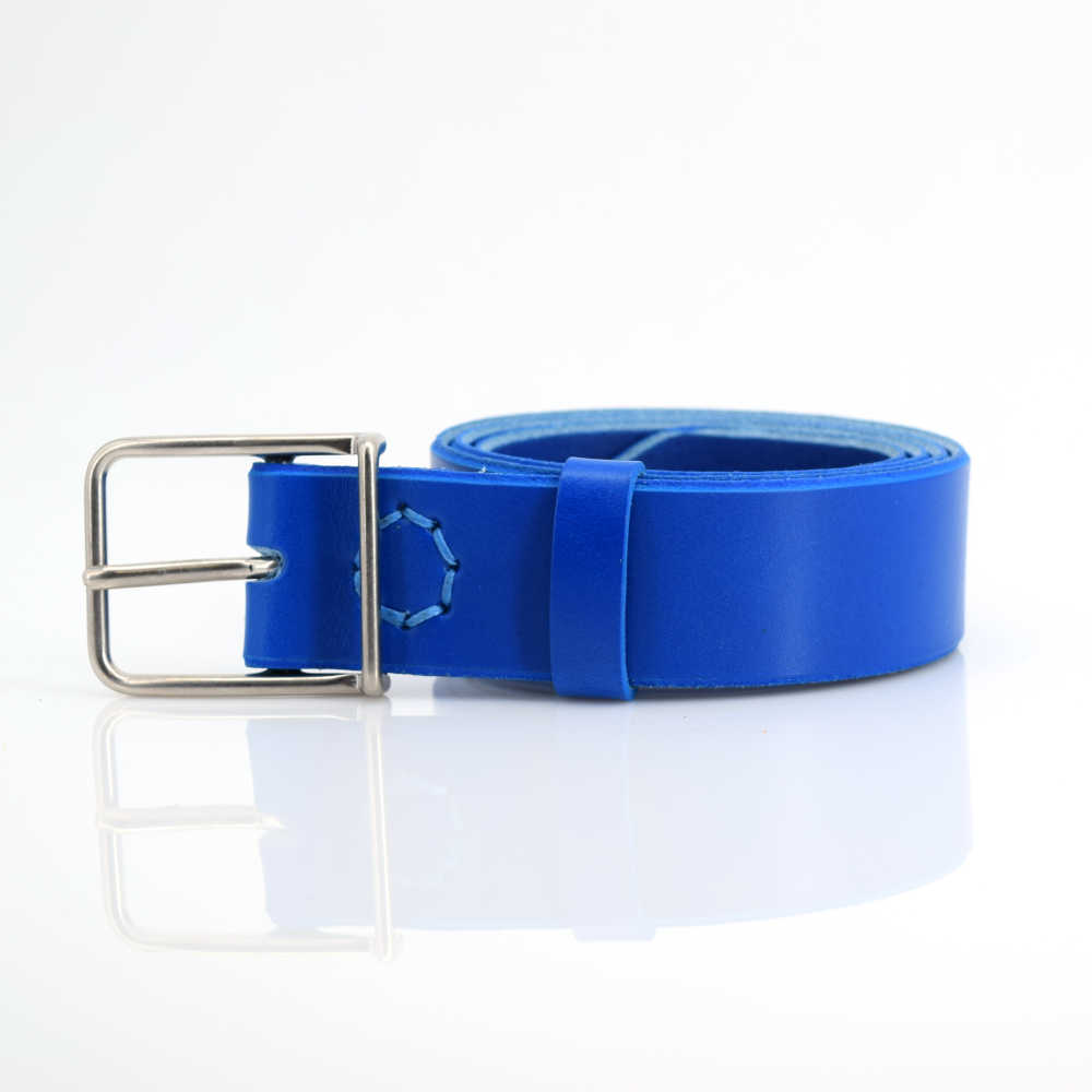 Ceinture en cuir bleu « Marisa » – larg. 3,5 cm