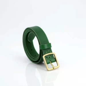 Ceinture verte en cuir, fine, Clara