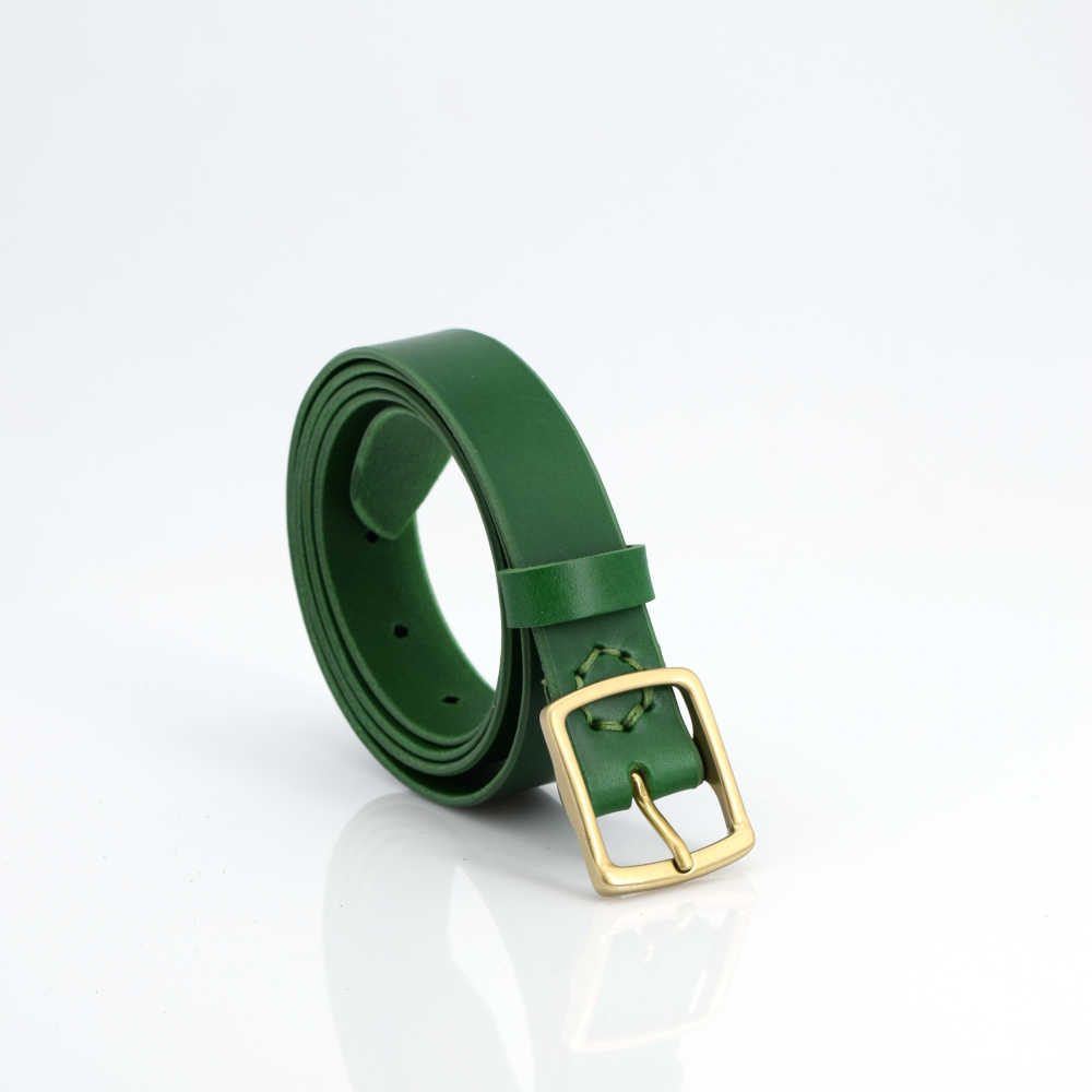 Ceinture fine en cuir vert sapin « Clara » – larg. 3 cm
