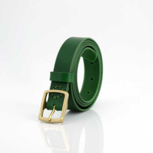 Ceinture verte en cuir, fine, Clara