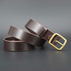 Ceinture en cuir marron chocolat "Yoann" - larg. 3,5 cm