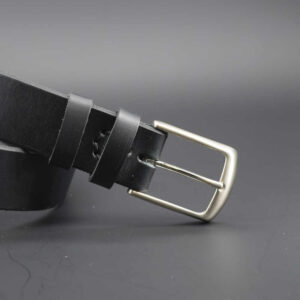 Ceinture pour homme en cuir noir "Roméo" - largeur médium