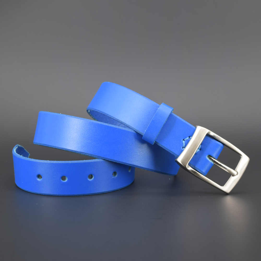Ceinture en cuir bleu « Ruben » – larg. 3,5 cm