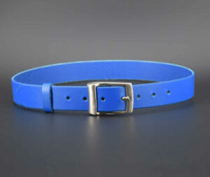 Ceinture en cuir bleu "Ruben" - larg. 3,5 cm