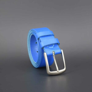 Ceinture en cuir bleu Clair "Titouan" - largeur médium