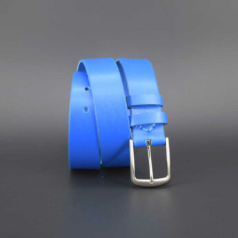 Ceinture en cuir bleu Clair "Titouan" - largeur médium
