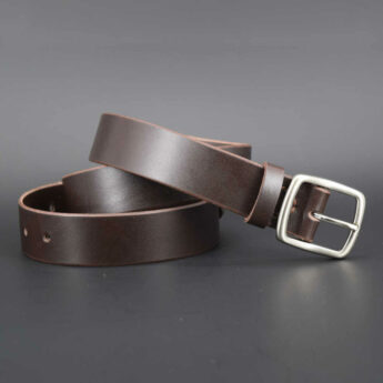 Ceinture en cuir marron chocolat "Yoann" - larg. 3,5 cm
