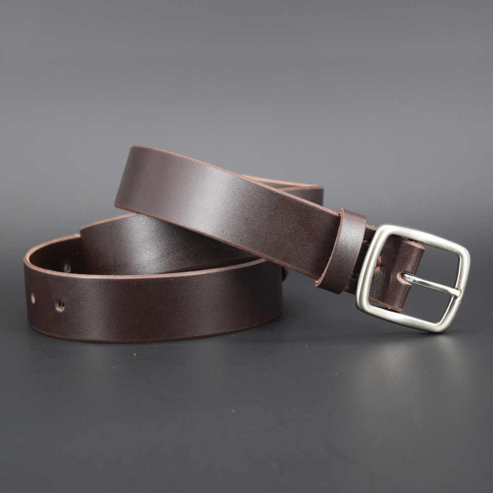 Ceinture en cuir marron chocolat « Yoann » – largeur 3,5 cm