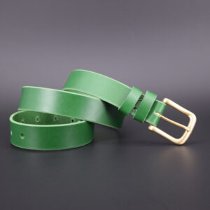 Ceinture fine en cuir vert sapin "Hélène" - larg. 3 cm